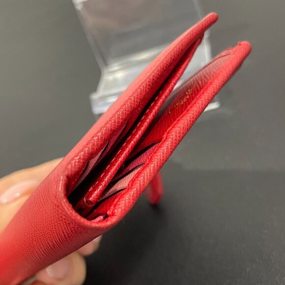 Prada Red Lux Compact Zip Small Wallet (JB1311) - Picture 3 of 9